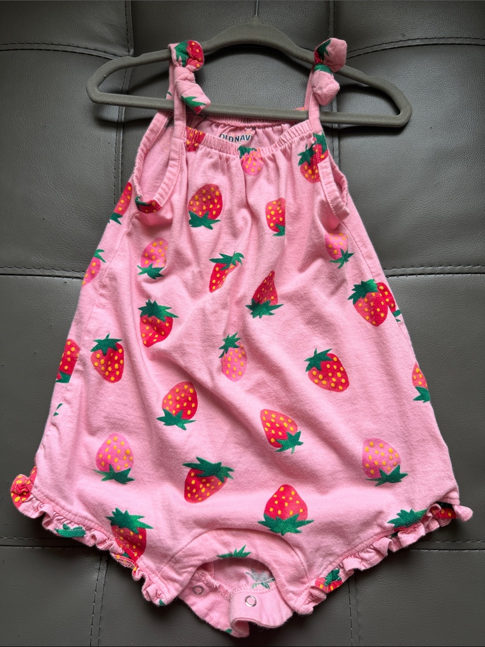 Old Navy Pink Strawberry Print Baby Romper